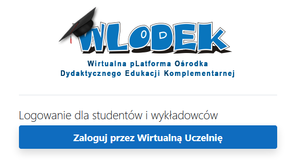 Link umożliwiający zalogowanie się poprzez Wirtualną Uczelnię